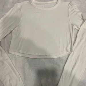 lululemon athletica White Fitted Crop T-Shirt